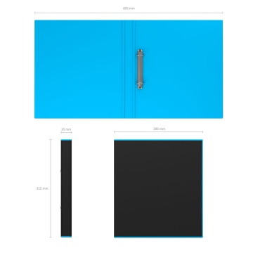 Папка-регистратор на 2 кольцах ErichKrause, Accent, А4, 35 мм, голубой