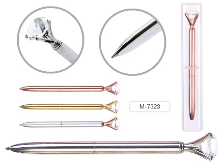 Ручка шариковая с поворотным механизмом Desire, пулевидный пиш.узел 1,0 мм, корпус металл. С кристалом, подарочная упаковка