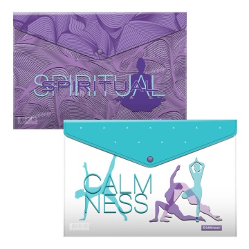 Набор из конвертов на кнопке А4 Meditation, (4шт.в уп.разных)