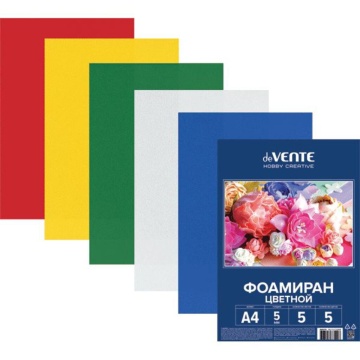 Набор фоамирана А4  5л., 5цв., 5мм