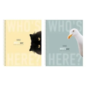 Тетрадь А5  96л кл. гребень Hatber "Кто здесь?" 2диз.в блоке, мат.лам.