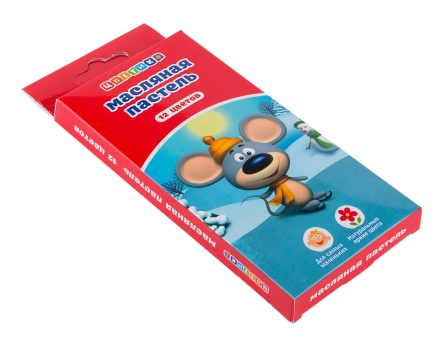 Набор масляной пастели "Цветик", 12 цветов, картонная упаковка