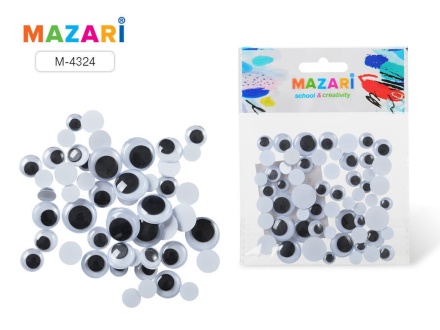 Набор "Глазки подвижные" 8мм, 10мм, 12мм, 15мм, 60 шт