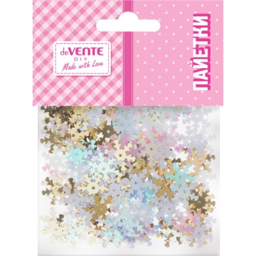 Пайетки  декоративные "Снежинки" 15 г,  ассорти цветов