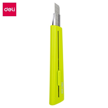 Нож канцелярский Deli RIO 9 мм, сталь, фиксатор, зеленый