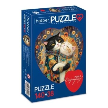 Пазлы    2в1 "Два сердца. Сказочные коты" 240*270мм, 100*110мм, 140+38 элементов