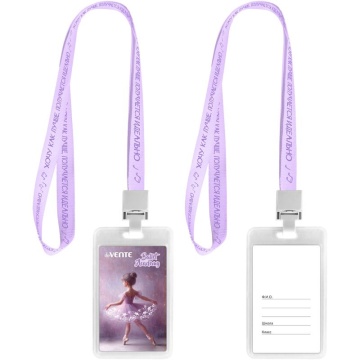 Бейдж 70x110 мм вертикальный Ballet Academy", ПВХ , цв. лента с принтом