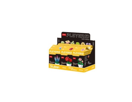 Конструктор пластм. Sluban "Цветы в горшочках" ассорти дизайнов