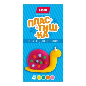 Тесто для лепки  4 цв.*50 гр., желтый, бирюзовый, оранжевый, розовый