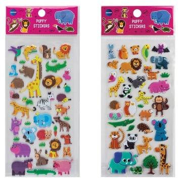 Наклейки декоративные объемные 9,5*19,5см "Зоопарк"