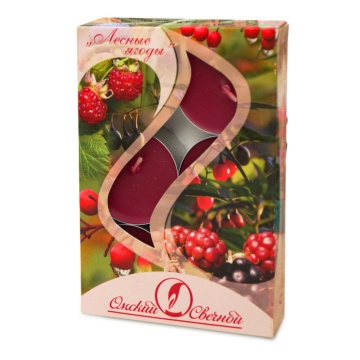 Свеча чайная ароматизированная 12гр "Ягоды", 6шт/уп