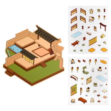 Наклейки-румбокс д/создания миниатюрных сцен 12,5*15см "Мишка. Пекарня" 1лок.,2л.с накл.