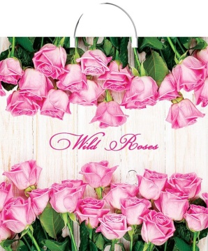 Пакет 44*40см (100мк) с пластиковой ручкой "Дикие розы" ПВД