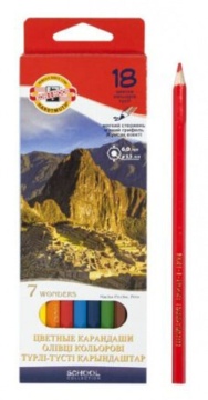 Карандаши цвет. 18цв  Koh-I-Noor "Семь чудес света"