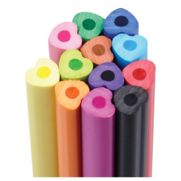 Карандаши цветные пластиковые Мульт-Пульти "Сердечко", 12цв., незаточен., (340564)