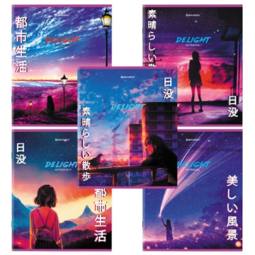 Тетрадь А5 96 л. скоба, клетка, TWIN-лак, АНИМЕ