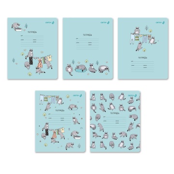 Тетрадь А5 12л кл. Светоч "Деловой енот" выб.лак.