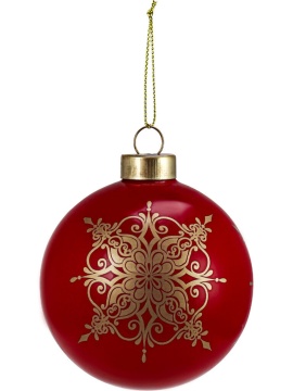 Ёлочный шар 8 см "Красный цвет" стекло