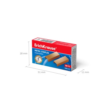 Скобы 10 ErichKrause омедненные (коробка 1000 шт.)