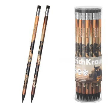 Карандаш Road Beast  HB трехгранный пластиковый с ластиком, тубус