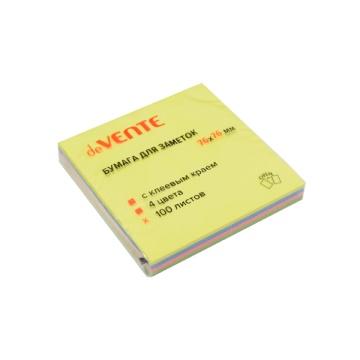 Блок самоклеящийся (стикеры) 76*76 100л 4цв неон