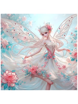 Мозаика алмазная по номерам на холсте 30*30см "Прекрасная эльфийка" (частичное заполнение)