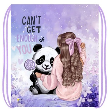 Мешок для обуви. 1 отделение. "Девочка с пандой" (410*490 мм)