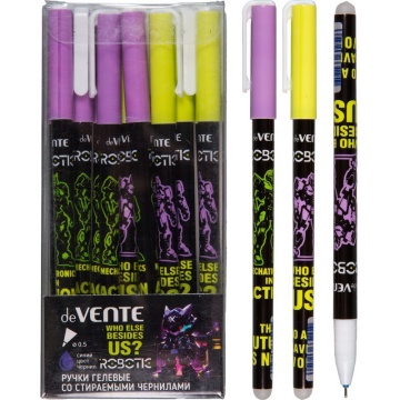 Ручка гелевая стираемая deVENTE "Robotic" синяя, 0,5мм