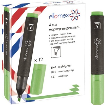 Текстовыделитель "Attomex" 1-4мм зеленый