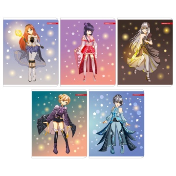 Тетрадь А5 48л кл. Полиграф Принт "Девочки-волшебницы" твин.УФ-лак, конгрев, белизна 100%