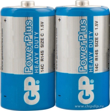 Батарейка R14 (С) GP PowerPlus, солевая, цена за 1 шт