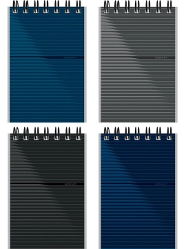 Блокнот А7  40л гребень "Дизайн в полоску" клетка