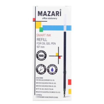 Стержень шар. MAZARI масл. осн. 107мм, 0,7мм, автомат, игольч.након., синий