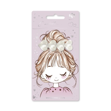 Заколка для волос "Феникс+. Сердечки" 1шт., 6см