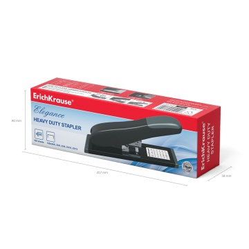 Степлер мощный 23 ErichKrause Elegance Classic до 100 листов, черный (в коробке по 1 шт.)