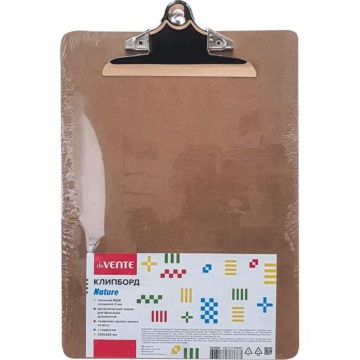 Клипборд А4, Nature коричневый, МДФ 3 мм, усиленный прижим