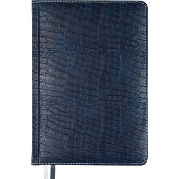 Ежедневник дат. 2026г А5 Attomex. Croco 336стр., синий, тв.обл., ляссе