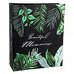 Фотоальбом 304 фото 10*15см Листья, черные страницы