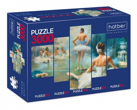 Пазлы 5в1 "На кончиках пуантов" Premium 500+500+1000+500+500 дет*