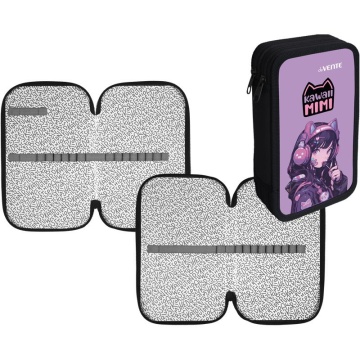 Пенал 3 отд. (205*120*40) молния, картон с конгревным тиснением Kawaii Mimi