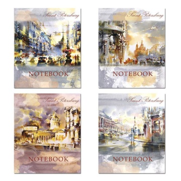 Тетрадь А5 96л кл. гребень Полином "Lights of Petersburg", БЕЗ ПОЛЕЙ