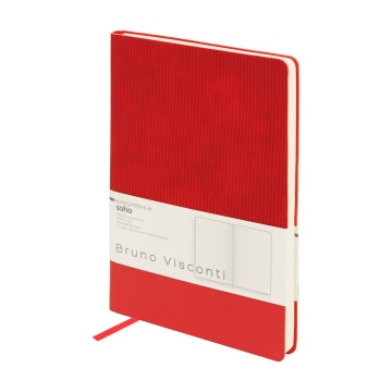 Ежедневник недат. А5 136л., мягк.пер., иск.кожа "Soho. Красный" ляссе