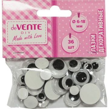 Набор "Глазки"от 6мм до 18мм, 36 шт, самоклеящиеся