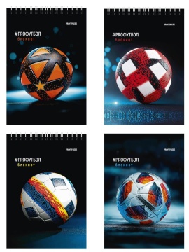 Блокнот А6  40л гребень "Футбольные мячи - 5" клетка