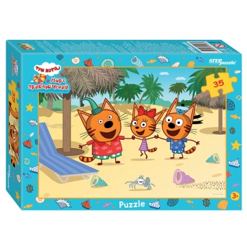 Пазлы   35 элементов  330*230мм.  "Три кота (new 1)" АО "СТС"