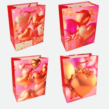 Пакет подар. бумажн. 18*24*8,5 см 210 гр/м2 Love, 4 дизайна