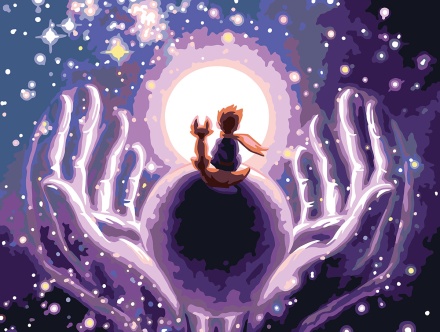 Картина по номерам на холсте со светодиодами 30*40см "Маленькая вселенная"