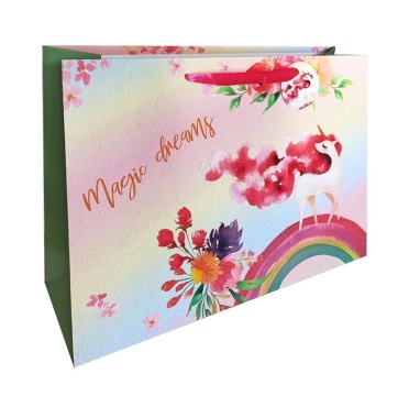 Пакет подар. бумажн. 30*42*12 см 210 гр/м2  Кinder. Волшебные единороги, мат.лам