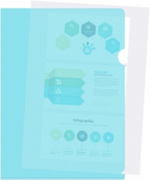 Папка уголок Бюрократ Pastel -EPAST.BLUE A4 пластик 0.18мм голубой