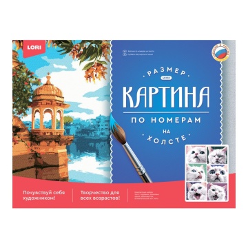 Картина по номерам на холсте 30*40см "Эмоции котика"